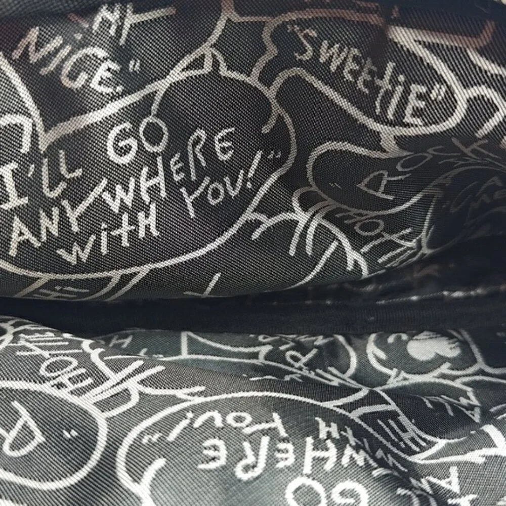 Betsey Johnson Make Up Pouch Bag Blue Pink Florals & Sugar Skulls Whimsigoth